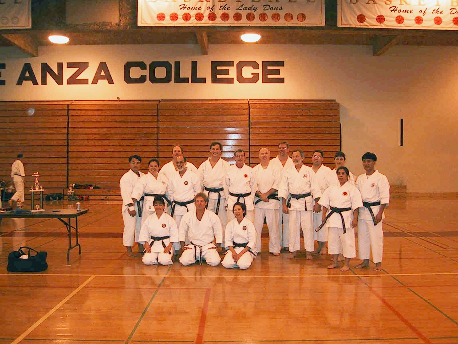 Pacific Coast Karate Do members at De Anza College, back in the day